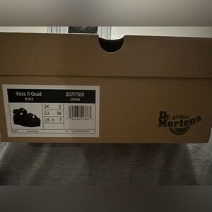 Dr. Martens Black Voss II Quad Platform Sandals 7